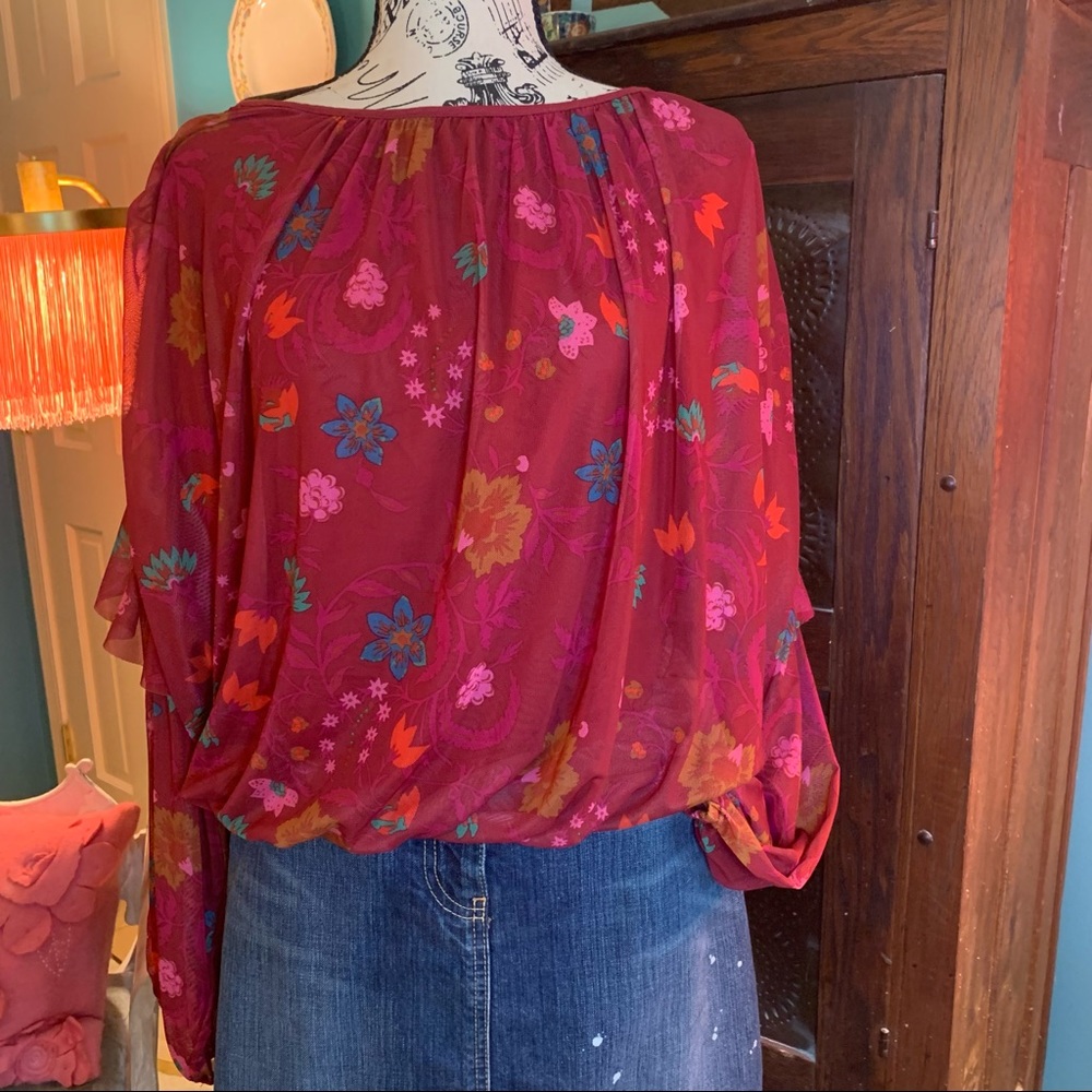 Free People NWT Fall Floral Top